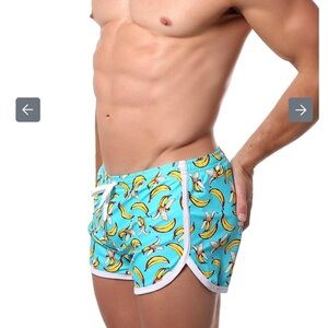 Poolboy Banana Print Swim Shorts medium